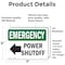 Signmission Power Shutoff (Left Arrow) With Symbol, 7 in W x Rectangle, Vinyl Decal OS-2PACK-EM-D-57-L-10408 - alternate 3